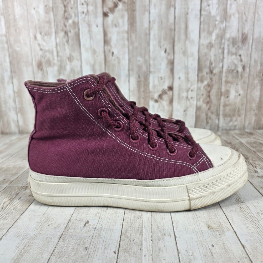 Converse Chuck Taylor All Star Platform High Top Burgundy Womens Size 8.5
